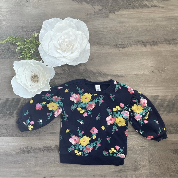 🌼Floral print GAP sweatshirt w/ balloon sleeves - Picture 1 of 3